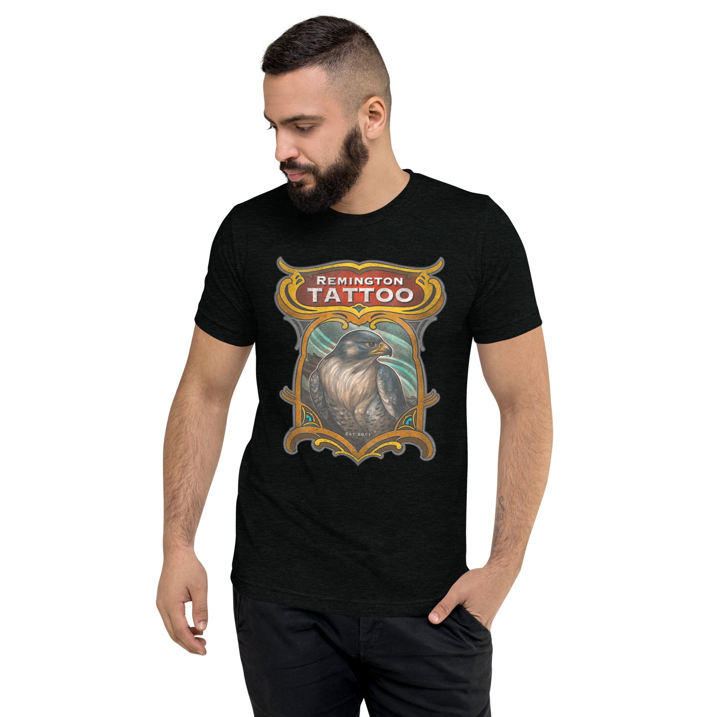 Remington Falcon Short sleeve t-shirt by Terry Ribera