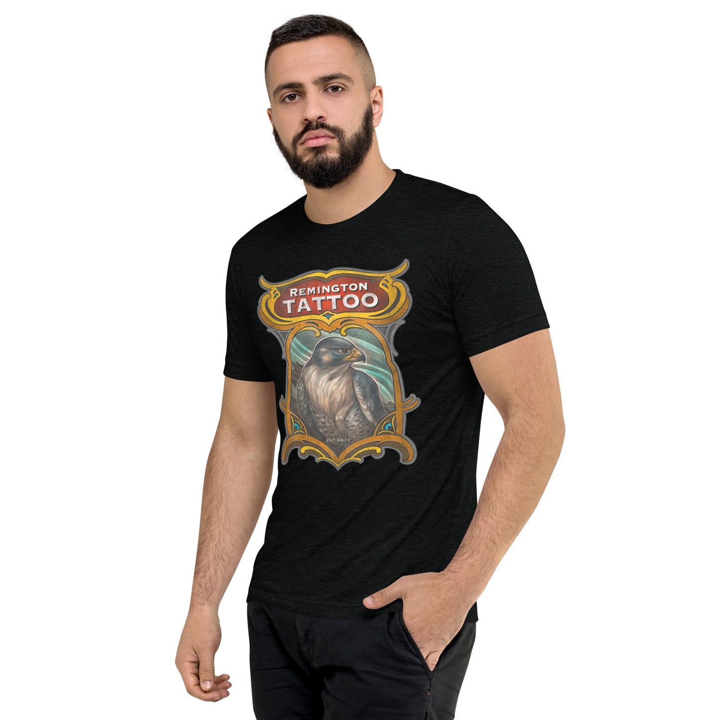Remington Falcon Short sleeve t-shirt by Terry Ribera