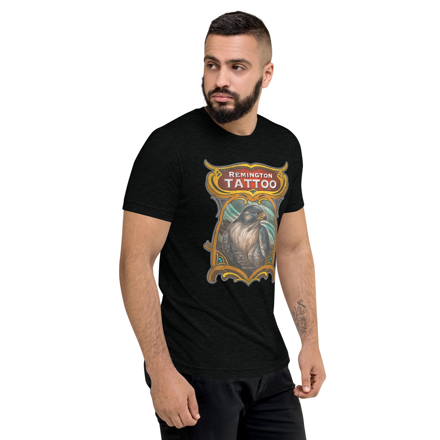 Remington Falcon Short sleeve t-shirt by Terry Ribera